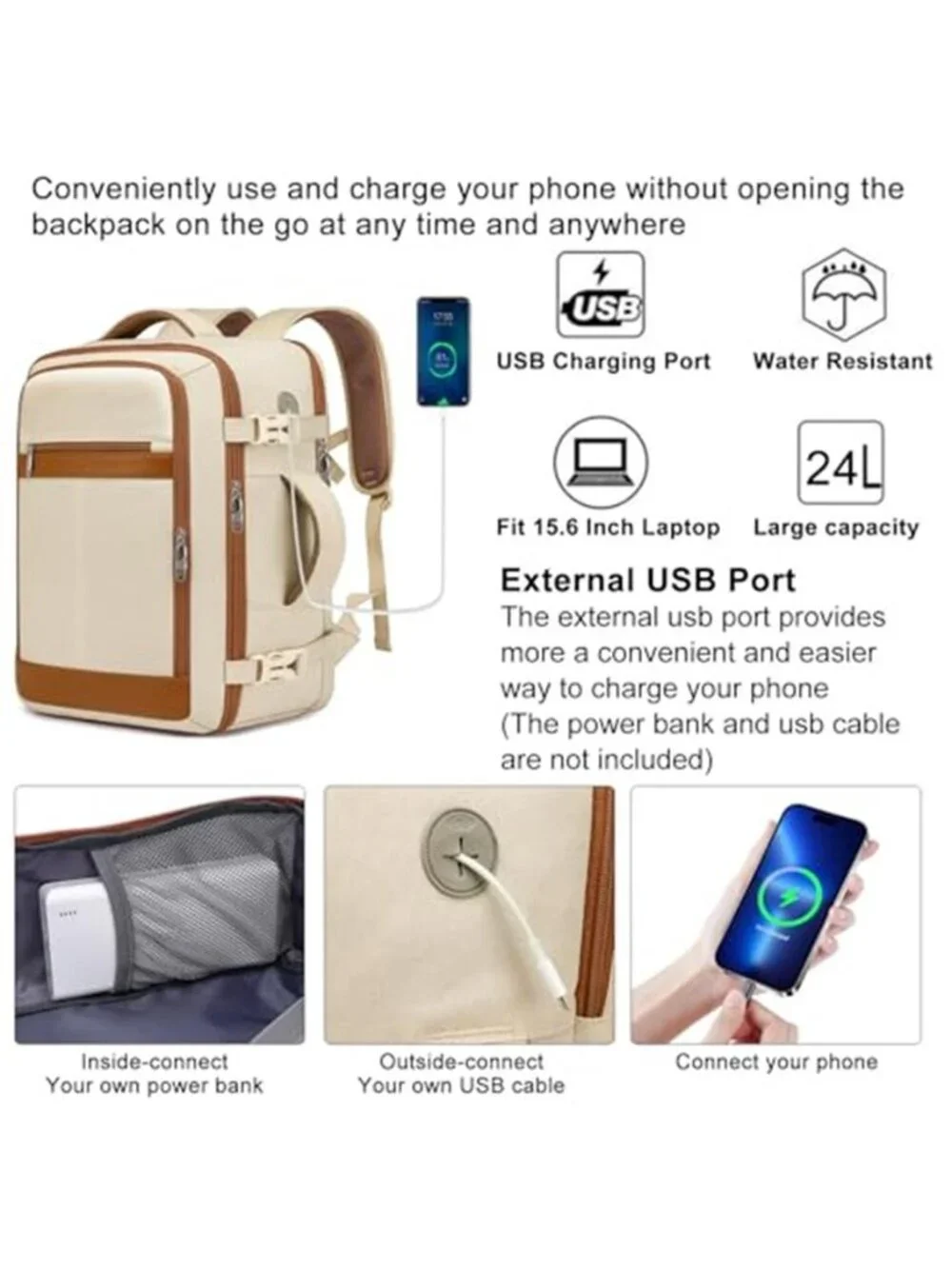 Travel Backpack Carry On Personal Item Laptop Weekender Overnight Flight Bag